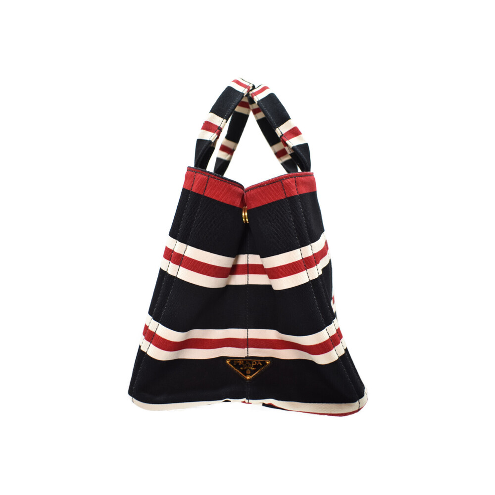 Prada Canapa Bag Black White Red shoulder strap card - Picture 3 of 7
